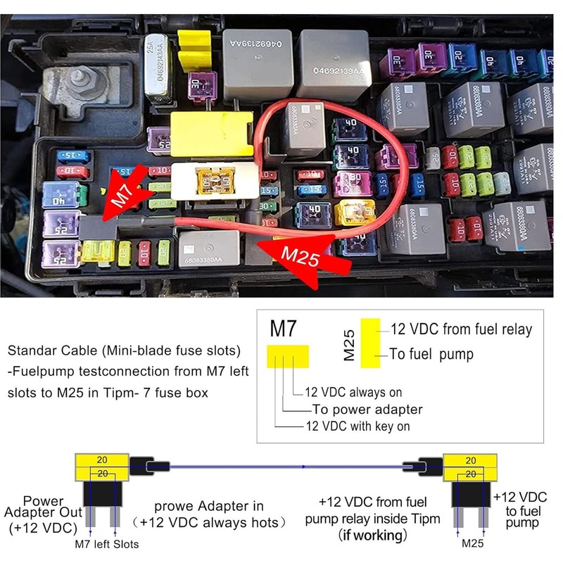 TIPM Bypass Cable 2 Set for Fuel Pump Relay Repair,