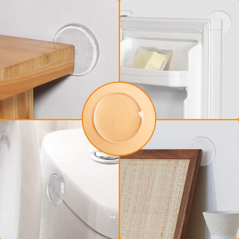 Door Stopper Wall Protector (6pack) - Adhesive Reusable Bumper Protector