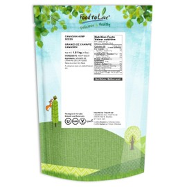 Food to Live Canadian Hemp Seeds, 4 Pounds – Raw Hearts, Hulled, Shelled, Kosher, Bulk, Vegan Superfood, Keto and Paleo Friendly, Rich in Protein, Omegas 3 & 6, and Manganese, Great for Yogurts