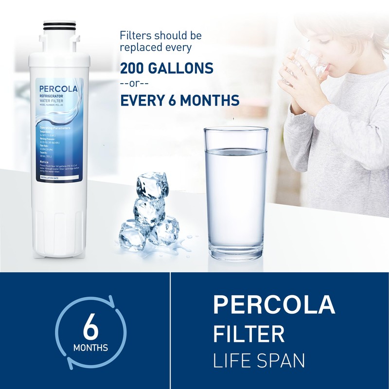 PERCOLA NS-WF26SS0-1 Water Filter, Compatible with Insignia® NS-WF26SS0-1, Insignia® Side-by-Side