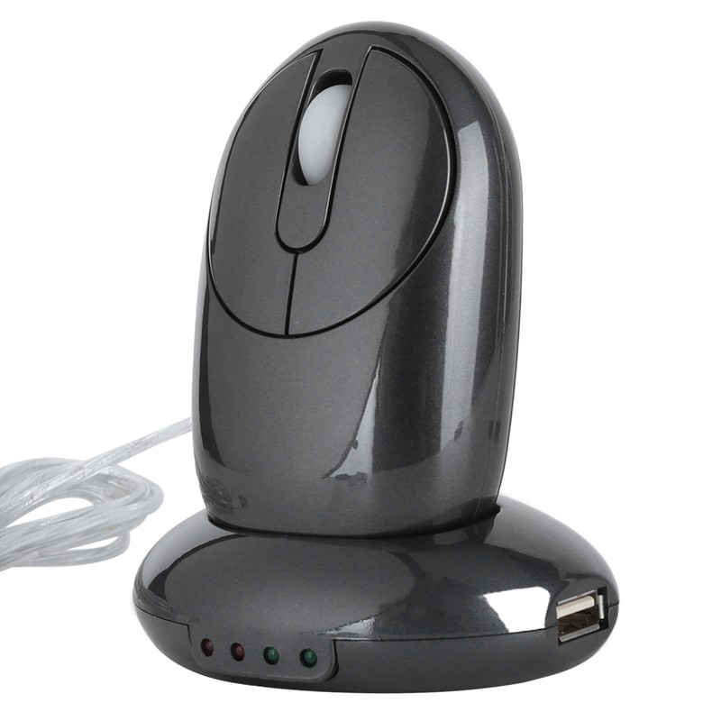 Wireless Mouse with Charging Base 4 Port USB Hub 5