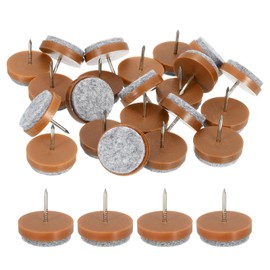 uxcell Nail-on Furniture Sliders, 40Pcs Nail-on Felt Pads Round Chair Table Feet Pads Chair Leg Floor Protectors for Hardwood Floors (Brown, 28mm/1.1")