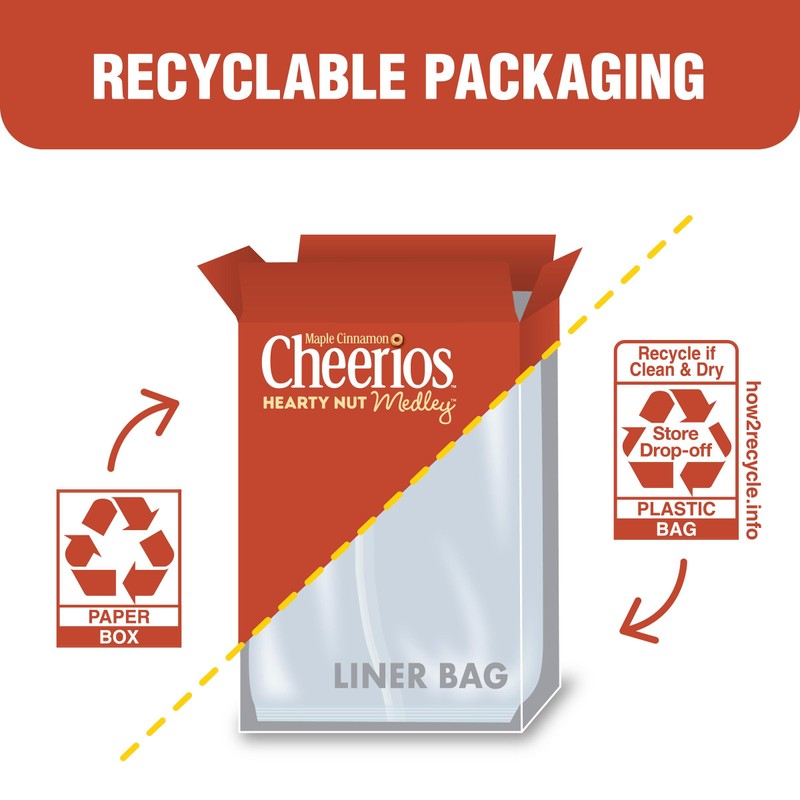 Cheerios Hearty Nut Medley Breakfast Cereal, Maple Cinnamon, Made with