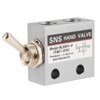 Hilitand Toggle Switch Valve, 3 Position 2 Port, Metal, Silver,