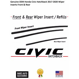 Autoparts 🔥 Genuine OEM Honda Civic Hatchback 2017-2020 Wiper Inserts Front & Rear 🔥