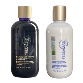 TERRAMAR | Kit capilar cuidado y protección del color | Shampoo Matizador 250 ml + Acondicionador en crema 235 g