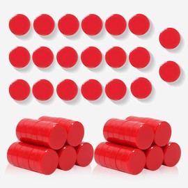 QOJOPU Pack of 80 Magnets for Magnetic Board - Small Magnet Strong | Round Fridge Magnets | Mini Magnets | Board Magnets Strong Hold for Whiteboard, Notice Board, Fridge, Office, Kitchen & School (Red