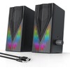 Uakinat Computer Speakers with 6 Colorful RGB Lights,USB Powered 3.5mm