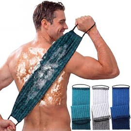 Back Scrubber Shower Silicone, Compact Lightweight Accessory for Travel and Daily Use - Chumia 3 Dual Textured Exfoliating