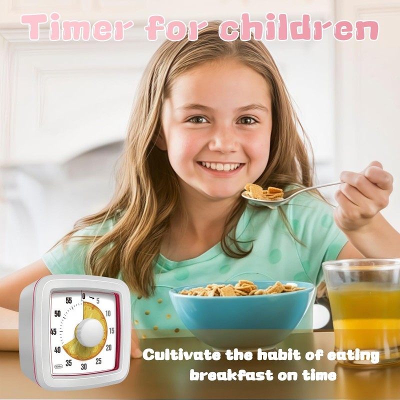 Kids Visual Timer for Kitchen,Classroom,Cooking,Learning,Bedroom,Office, 60-Minute Countdown Pomodoro Timer for