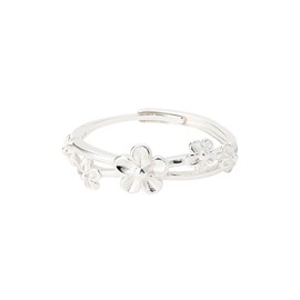 Niaspi Garden Daisy Flower Ring for Women Silver Hypoallergenic Minimalist Elegant Cherry Blossom Twisted Finger Ring Dainty Adjustable Trendy Comfort Fit Index Finger Ring Jewelry