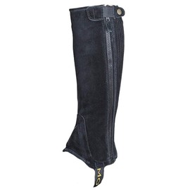 Shires Moretta Suede Half Chaps - Childs (Black, X-Large)