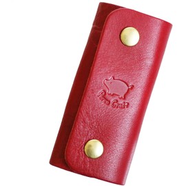 Polcolosso Double Hook Key Case, Original Tochigi Leather, Made in Japan, Genuine Leather, red