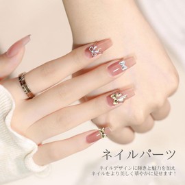 VEAGIA Nail Parts, Nail Parts, Heart 2 Boxes, Alloy Material, Nail Accessories, Parts, Nail Decoration Parts, Star, Moon, Heart, Flowers, Bowknots, Star, Crown, Various Types, Cute, Compact, 3D,