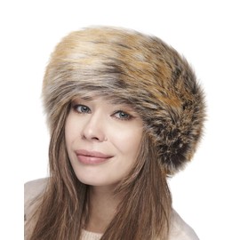 Futrzane Classic Headband - Faux Fur Headbands for Women - Furry Band for Winter - Size M (Ginger Classic)