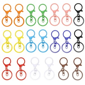 20 Pcs Lobster Claw Clasps Keychains, Colorful Metal Lobster Clasp Swivel Trigger Clips for DIY Crafts