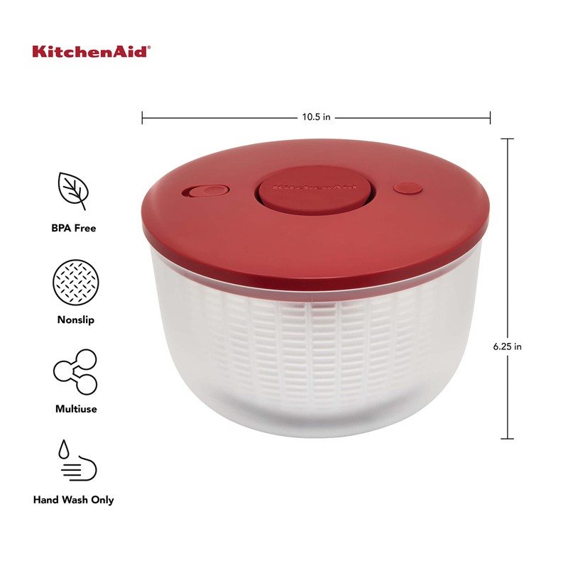 KitchenAid Universal Salad Spinner with Removable Bowl, Colander and One
