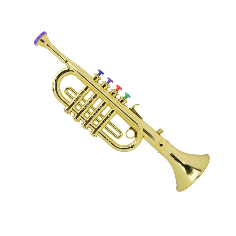 Kid Trumpet Golden Coated Plastic Children Preschool Music Toy Gift