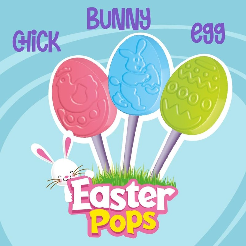 Tiger Pops Assorted Easter Candy Individually Wrapped Bulk Lollipops for