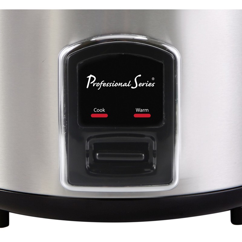Professional Series 6-Cup Rice Cooker with Glass Lid Stainless Steel