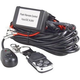 AUXTINGS 3 Metre 40A 12V Universal LED Light Rod Wiring Harness Kit On/Off Remote Control Switch Power Relay Blade Fuse for Off Road Driving Lamps Fog Work Lighting (1 Lead)