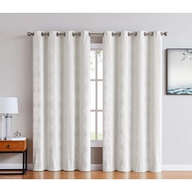 Warm Home Designs Pair of 2 Standard Length 52 x 84 Inch Beige Ivory Blackout Insulated Thermal Bedroom Curtains. 100% Blackout Curtains for Totally Dark Room and Better Sleep. RO Ivory Pair 84"
