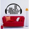 Headphones Wall Decal Vinyl Sticker Equalizer Art Wall Removable Home