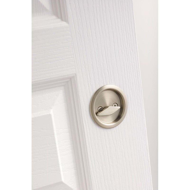 Kwikset 335-514 Round Privacy Pocket Door Lock Iron Black Finish