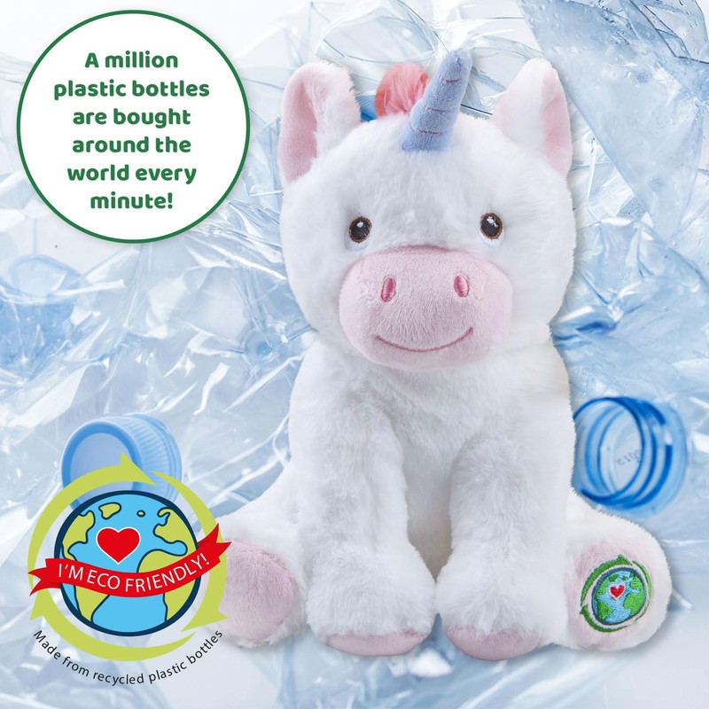 VFM - White Unicorn Soft Toy 100% Recycled Materials-Eco Friendly