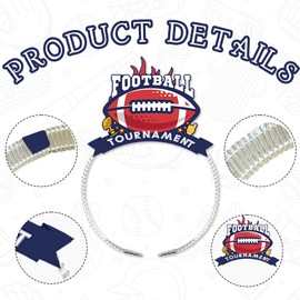Habbiful 6pcs American Football Headband for Football Party Decorations Football Touch Down Photo Booth Props Headband for Super Bowl Football Tournament Decoration Football Game Day Party Supplies