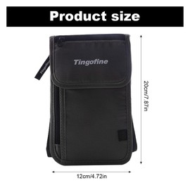 EORPAVU Chest Bag, Chest Bag, Travel Wallet, Neck Document Bag, Theft-Proof Waterproof Passport Bag for Men and Women (Black)