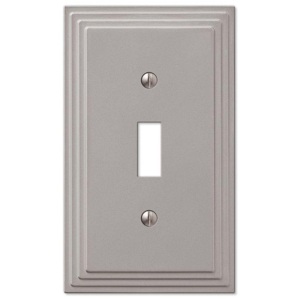 Tiered 1-Toggle Wall Plate - Satin Nickel Cast