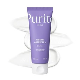 PURITO Paquete de Dormir Luminoso de Ceramida | Crema de Recuperación Nocturna con Cinco Ceramidas para Piel Seca y Sensible | Ceramida, Bloqueo de Hidratación | Vegano y Libre de Crueldad, Cuidado de