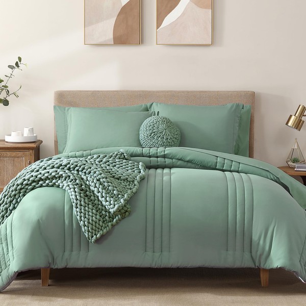 Monbix Twin XL Comforter,Twin XL Bedding Set 5 Pieces, All