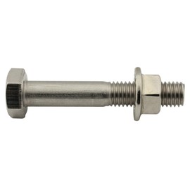 SC-Normteile® Hexagonal screws with shaft and flange nuts (with locking toothing) - M6 x 50 - (25 pieces) - machine screws - DIN 931 / DIN 6923 - stainless steel A2 (V2A) - SC931 / SC6923