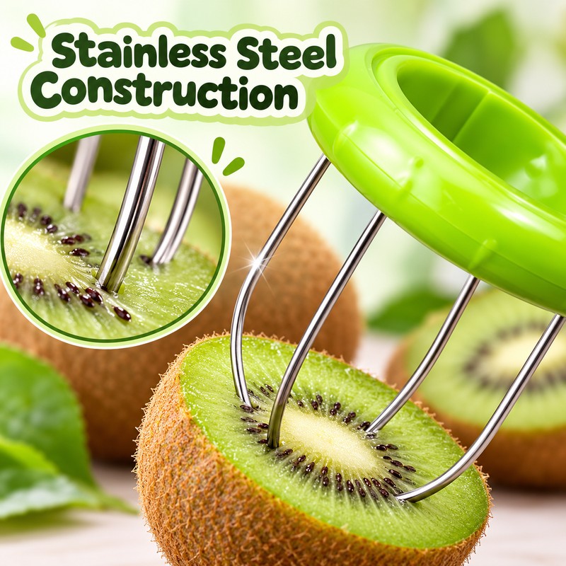 Kiwi Cutter and Peeler for Easy Fruit Preparation – Stainless