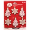 Holiday Time Set of 6 Holiday Time Mini Ornaments Christmas