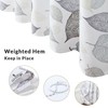 GASIYU Grey Hollow Leaf Shower Curtain, Minimalist White Botanical Foliage