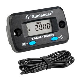 Runleader Digital Tach/Hour Meter,Maintenance Reminder for Lawn Mower Generator Motorcycle ATV Outboard Motor Jetski Chainsaw etc. (Blue)