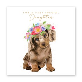 Central 23 - Cute Birthday Cards for Daughter - 'For A Very Special Daughter' - Sweet Daughter Birthday Cards - Fun Birthday Cards for Women - Dog Birthday Card - Comes with Fun Stickers