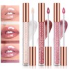 LANGMANNI 3Pcs Hyaluronic Acid Lip Gloss Set,Hydrate & High Shine