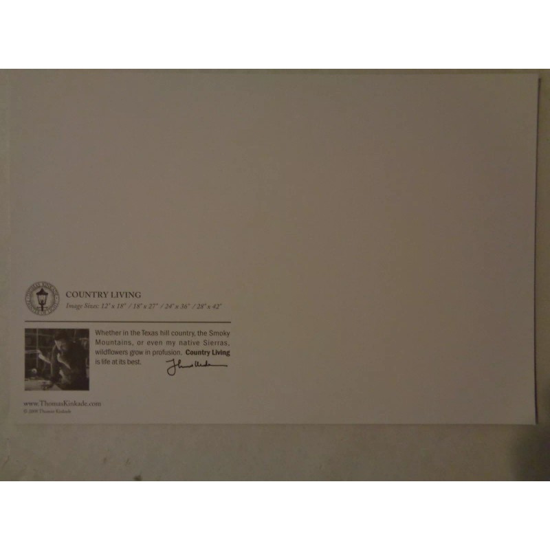 Thomas Kinkade Postcards Country Living Dealer Card