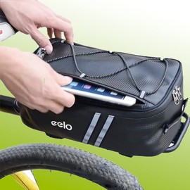 eelo Bike Pannier Bag for Bicycle Rack - Waterproof, 7L Rear Carrier with Rain Cover