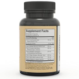 Alaya Naturals Immunity Blend - Advanced Immune Support with Vitamin C, Zinc, Elderberry, Garlic, Ginger, Morgina, Oregano and Astragalus: Support Immunity and Overall Health - 90 Capsules