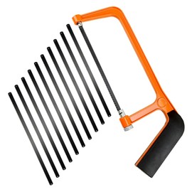 Hacksaw,Hacksaw for Metal Cutting,Adjustable Angle Metal Saw,Heavy Duty Hack Saw,with 10 Replaceable Blades,for Cutting Plastic,PVC Pipe,Tile,Metal