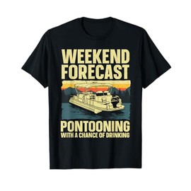 Funny Pontoon Boat Art For Men Women Lake Boating Captain T-Shirt