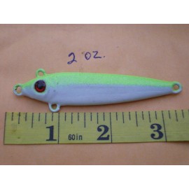 HOME MADE 12 PCS ANCHOVY FISH JIG/SPOON STYLE 5/8, 3/4, 1, 2 OZ. 3ea CHART/WHITE-4 EYELETS