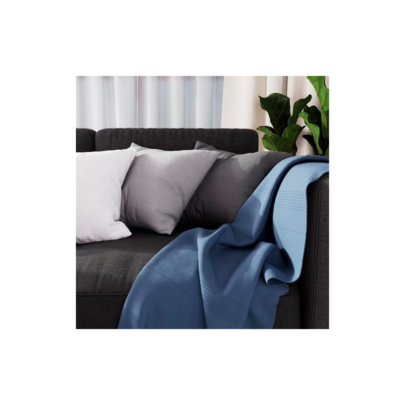 Soleil d'ocre Adele Bedspread, Sofa Throw, Polycotton, Blue, 180 x