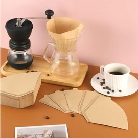 GIO'S STORE Coffee Filters #2, Natural Unbleached Disposable Coffee Filters 2, Cone shape, 2-4 cup,Fits most Drip 2-4 Cup Coffee Makers (U Shape Pack of 100 count)