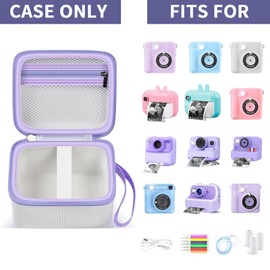 PAIYULE Kid Camera Case Compatible with ESOXOFFORE for Dylanto for PROGRACE for GKTZ Instant Camera for Kids Digital Video Cameras Storage Holder Bag Camera And Print Paper(Box Only) (White)